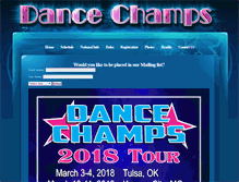 Tablet Screenshot of dancechampsevents.com